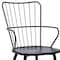Armen Living Parisa High Back Steel Framed Side Chair in Black Powder Coated Finish and Black Brushed Wood LCPRSIBLBL - alternate 6